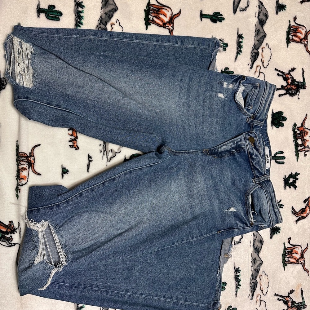 Women's Blue Distressed Jeans